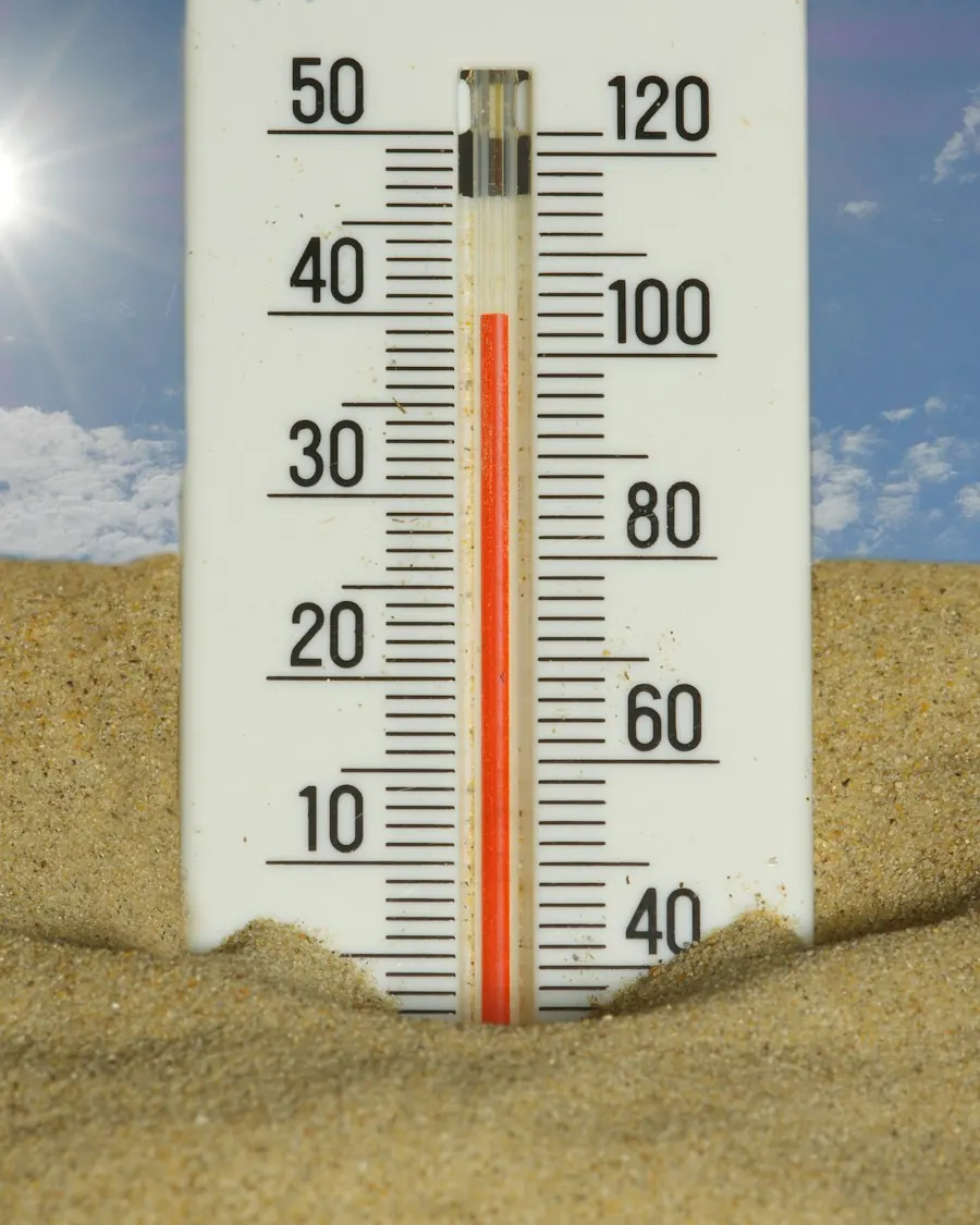 Termómetro al sol en verano